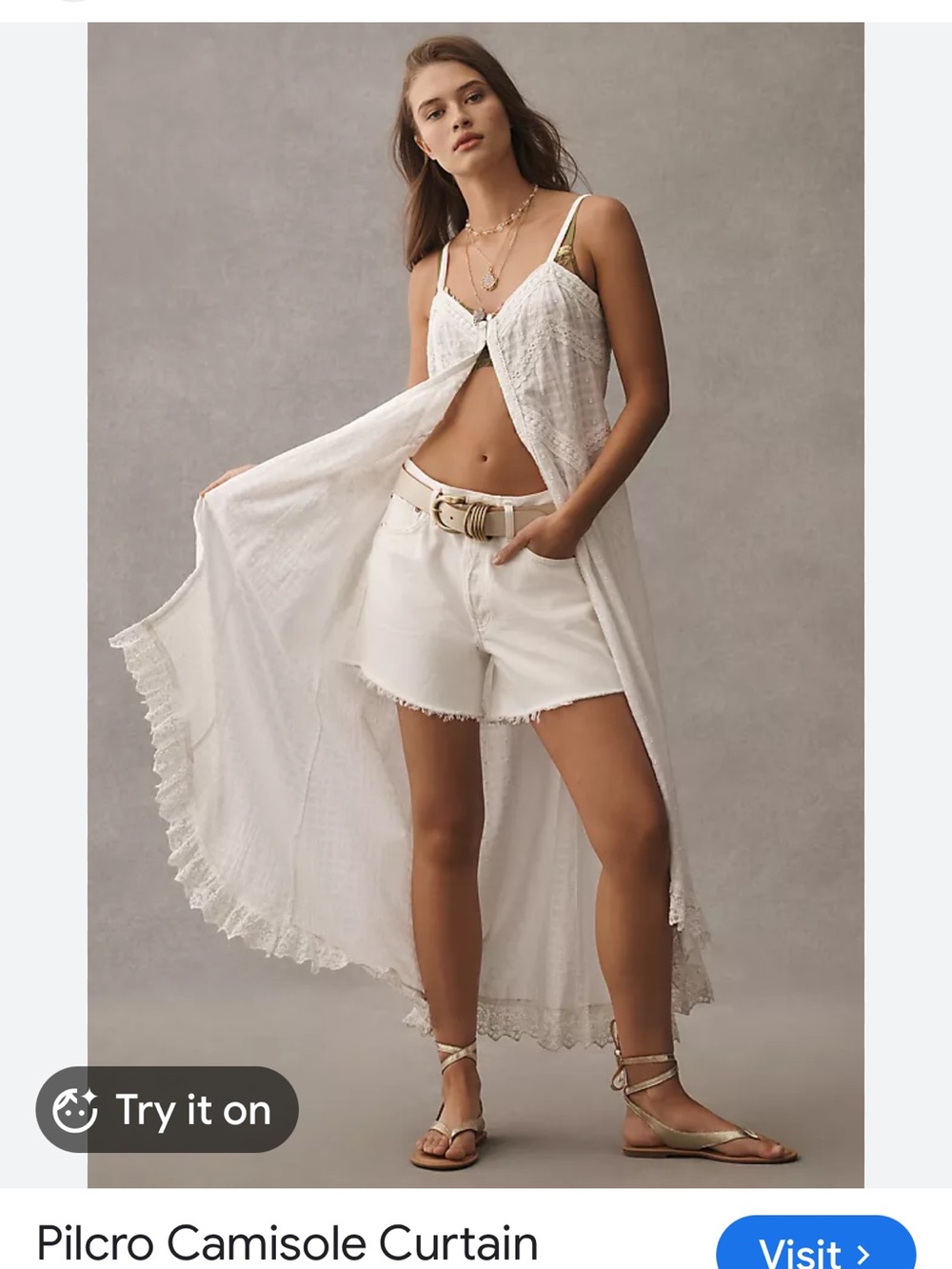 Pilcro Camisole Curtain Blouse